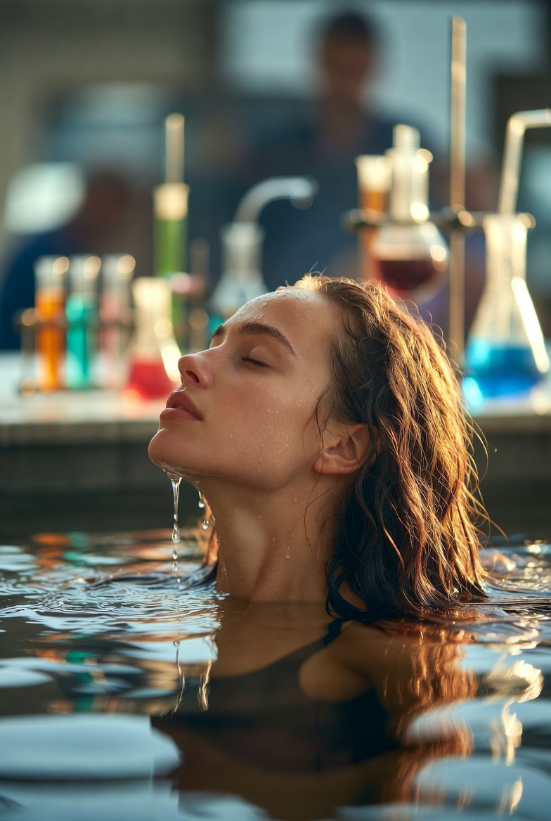 Illustration of hair follicles affected by Telogen Effluvium.